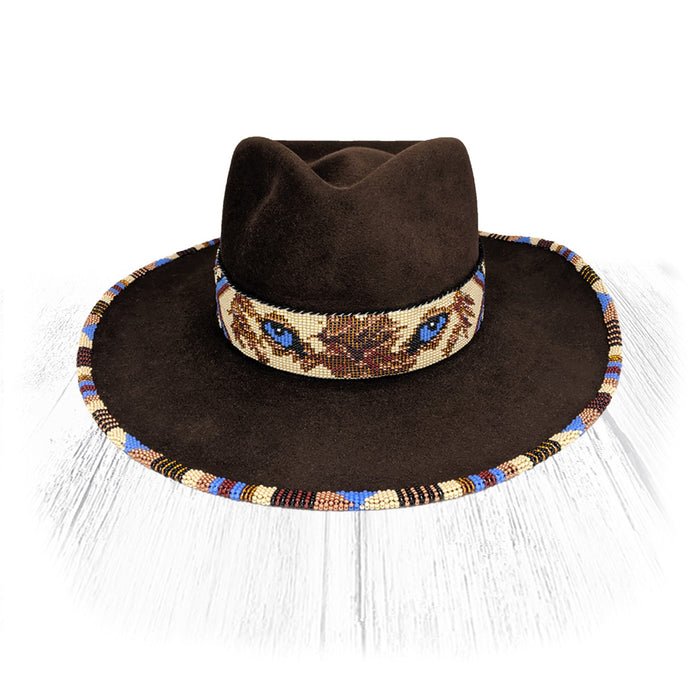 Beaded Hat Brown Wolf