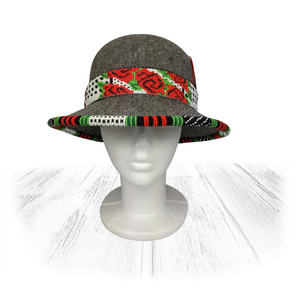 Beaded Hat Red Rose