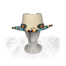Load image into Gallery viewer, Beaded Hat White Payette Design