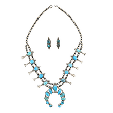 Load image into Gallery viewer, Squash Blossom Necklace &amp; Earrings