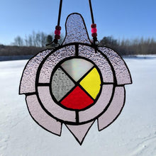 Load image into Gallery viewer, Pink Stained Glass Turtle Suncatcher With Medicine Wheel